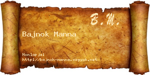 Bajnok Manna névjegykártya